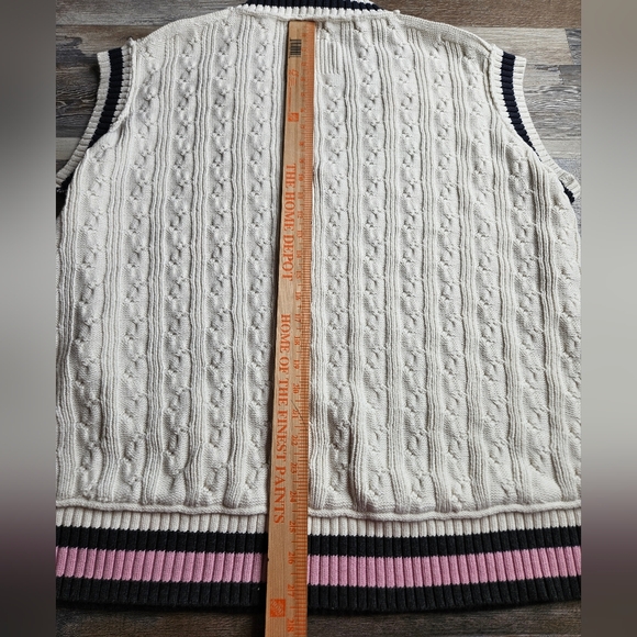 We The Free White Home Game Vest Cable Knit Oversized Sweater Vest Medium - Picture 11 of 14